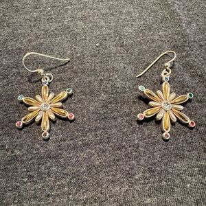 Brighton Gold and Silver Snowflake Earrings